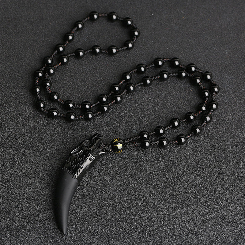 Natural Ice Obsidian Couple Necklace